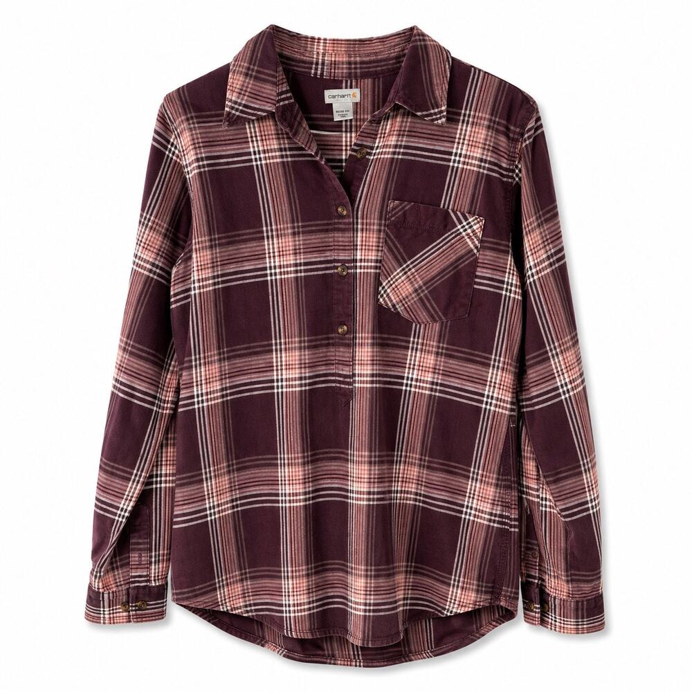 Carhartt Flannel 3/4 Button Up Womens size Medium